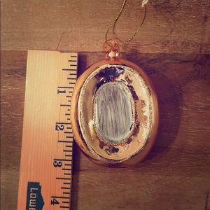 West Elm letter “O” ornament. Rose gold.